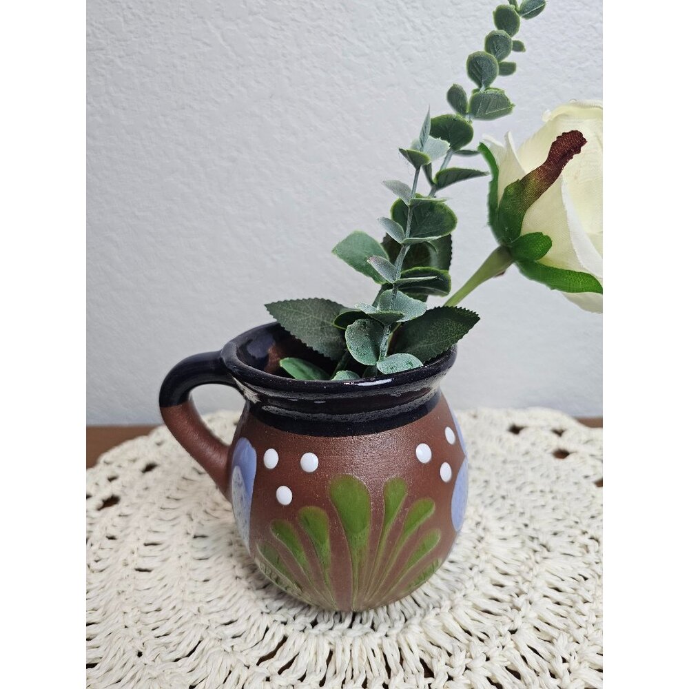 Mexican Hand painted Pottery Pitcher - Picture 8 of 10
